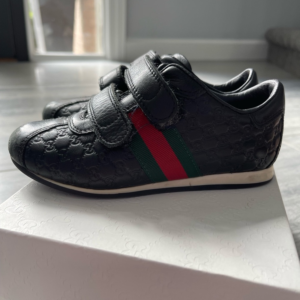 GG ORIGINAL GUCCI SHOES BLACK LITTLE BOYS  EU28